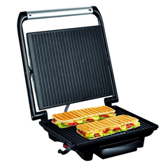 Inicio Panini Grill, 2000 Watts, Multi-Colour, Stainless Steel/Plastic, GC241D28 - 1-Year Manufacturer Warranty