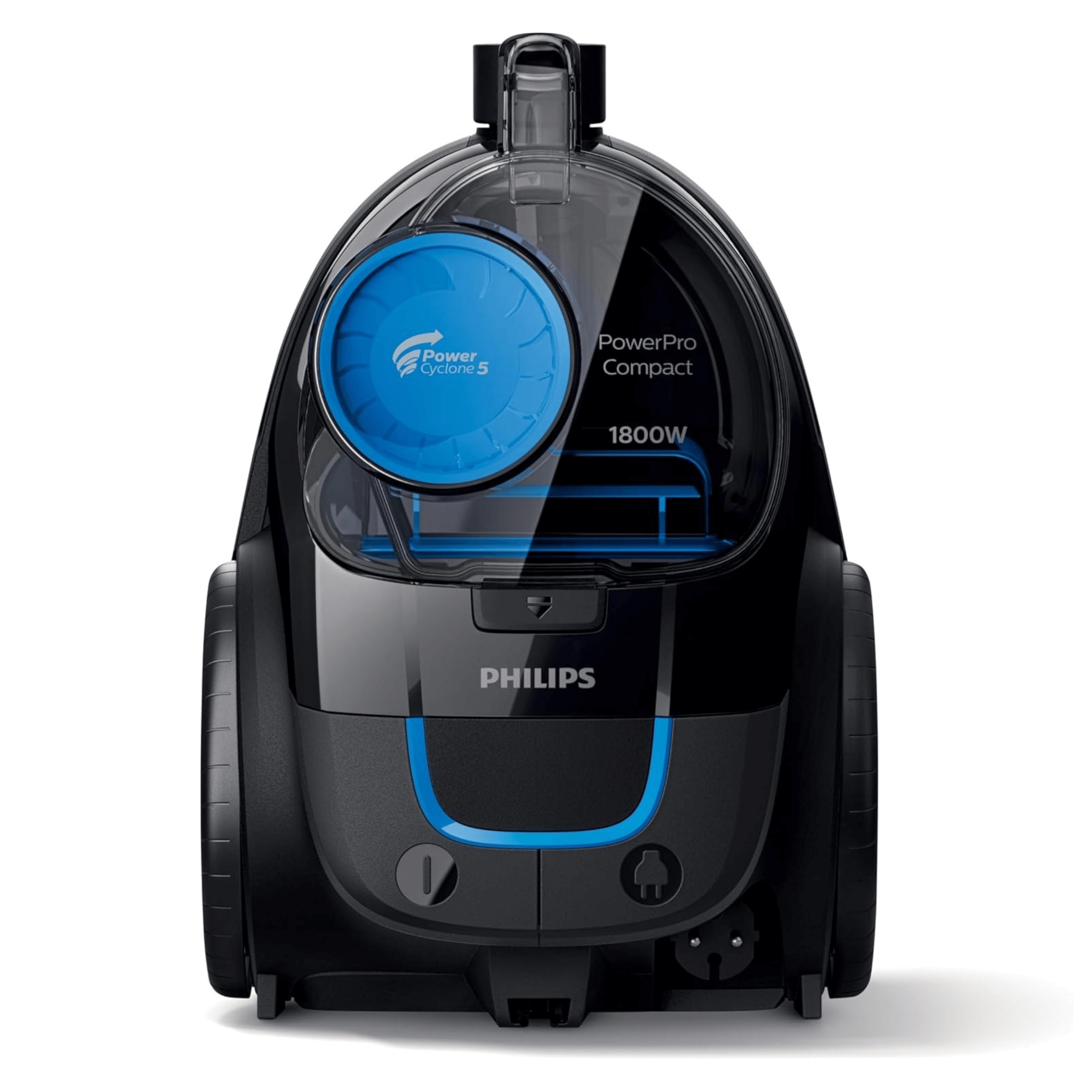 Bagless PowerPro Compact Vacuum Cleaner - 1800W, Power Cyclone 5, Allergy H13 filter, 1.5L Dust Capacity, Washable Filter, Deep Black