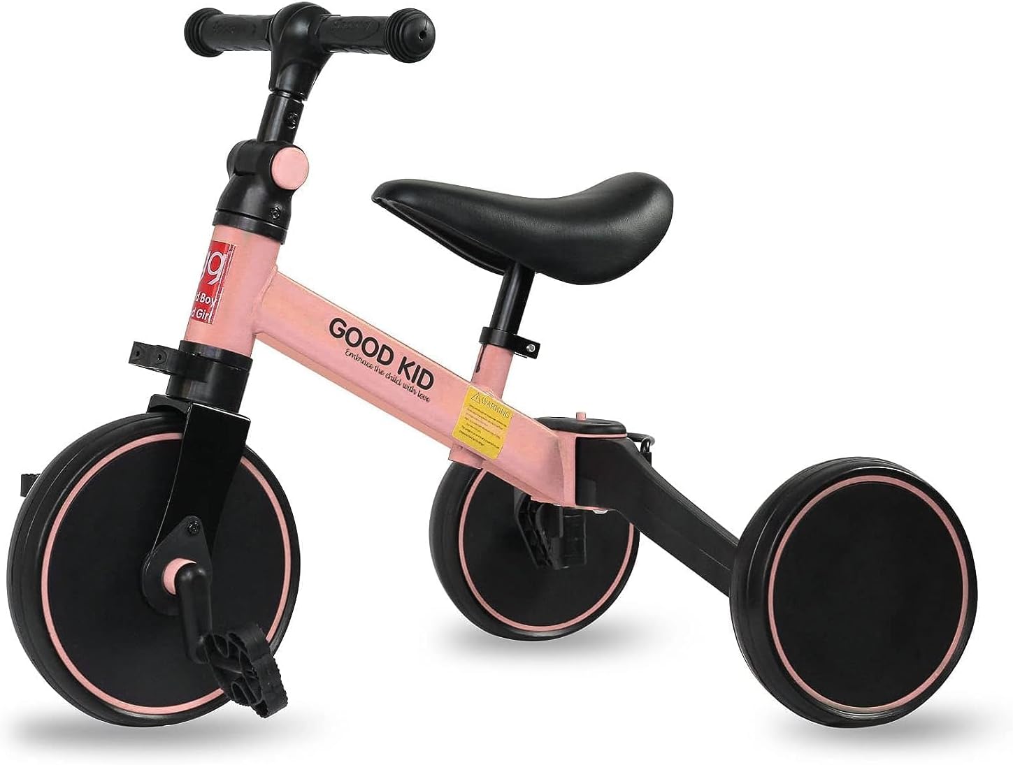 4 in 1 Kids Balance Bike Tricycles for 1.5-5 Years, Toddlers Trike with Adjustable Seat Indoor Outdoor