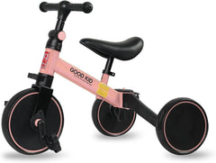 4 in 1 Kids Balance Bike Tricycles for 1.5-5 Years, Toddlers Trike with Adjustable Seat Indoor Outdoor