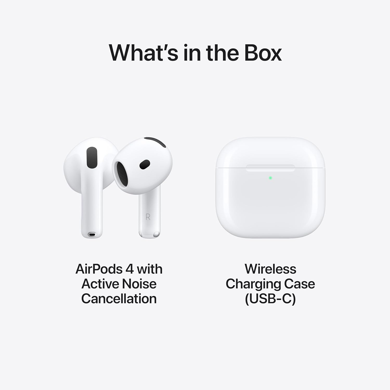 Apple AirPods 4 Wireless Earbuds, Bluetooth Headphones, with Active Noise Cancellation, Adaptive Audio, Transparency Mode, Personalized Spatial Audio, USB-C Charging Case, Wireless Charging, H2 Chip