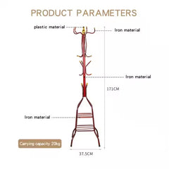 Coat Stand Rack Freestanding Clothes Hats Metal Clothes Hanger Cloth Drying Rack Indoor Storage Floor Drying