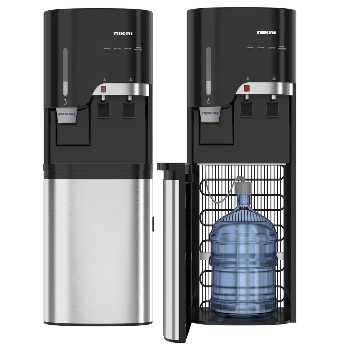 Bottom Loading Water Dispenser - 2-Tap, Stainless Steel Tanks, Child Lock, Cup Holder