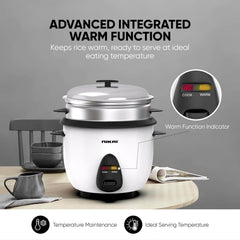 2-in-1 Non-Stick Electric Rice Cooker With Steamer, Multicooker, Convenience Pot & Keep Warm Function For Flawless Meals