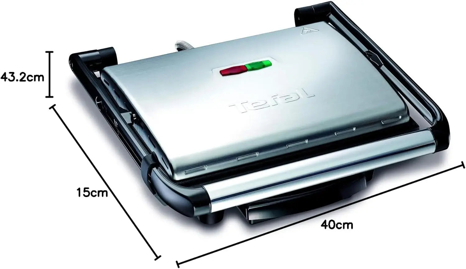 Inicio Panini Grill, 2000 Watts, Multi-Colour, Stainless Steel/Plastic, GC241D28 - 1-Year Manufacturer Warranty