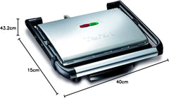 Inicio Panini Grill, 2000 Watts, Multi-Colour, Stainless Steel/Plastic, GC241D28 - 1-Year Manufacturer Warranty